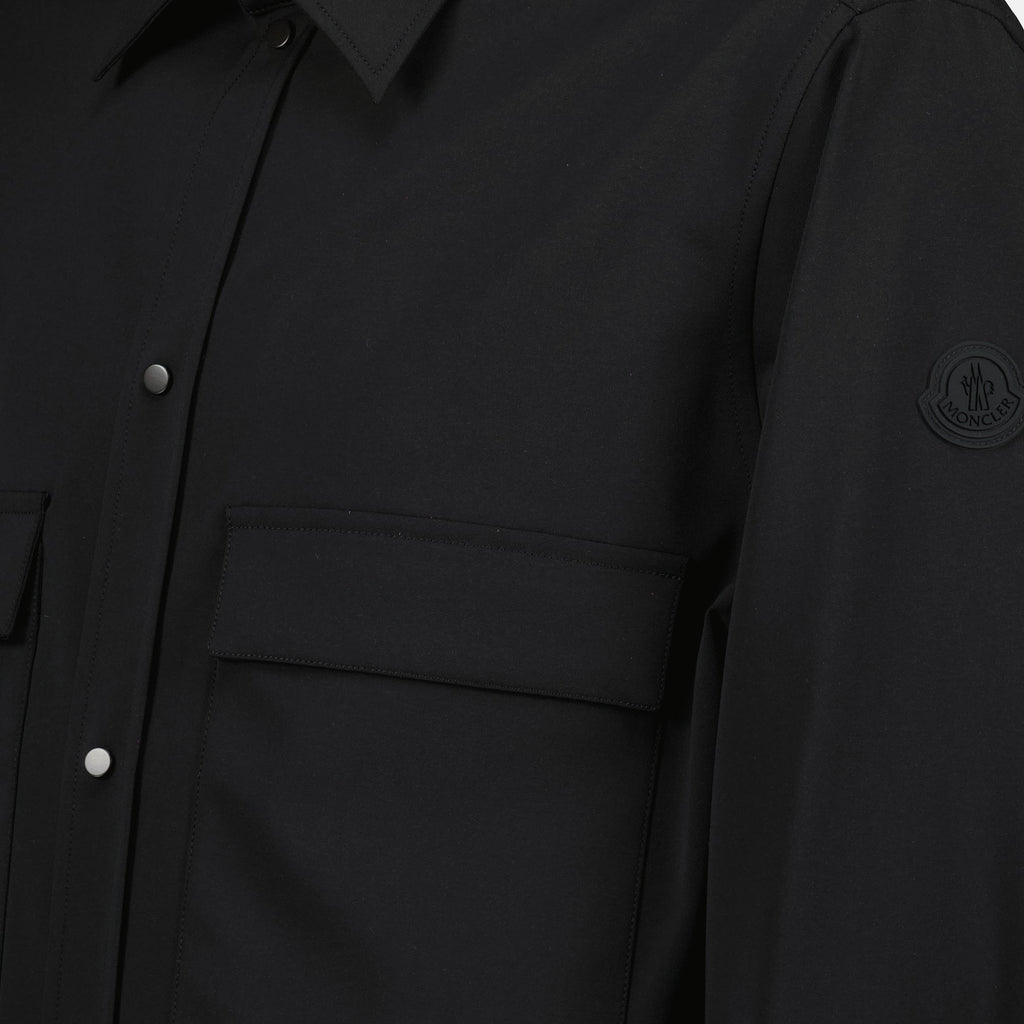 black shirt, Moncler, long sleeve shirt, technical fabric, Fall-Winter 2025