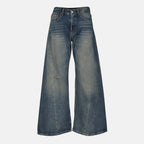 Imagen de pantalón vaquero de pierna ancha de Mm6 para mujeres - Temporada primavera-verano 2026 - Vista frontal