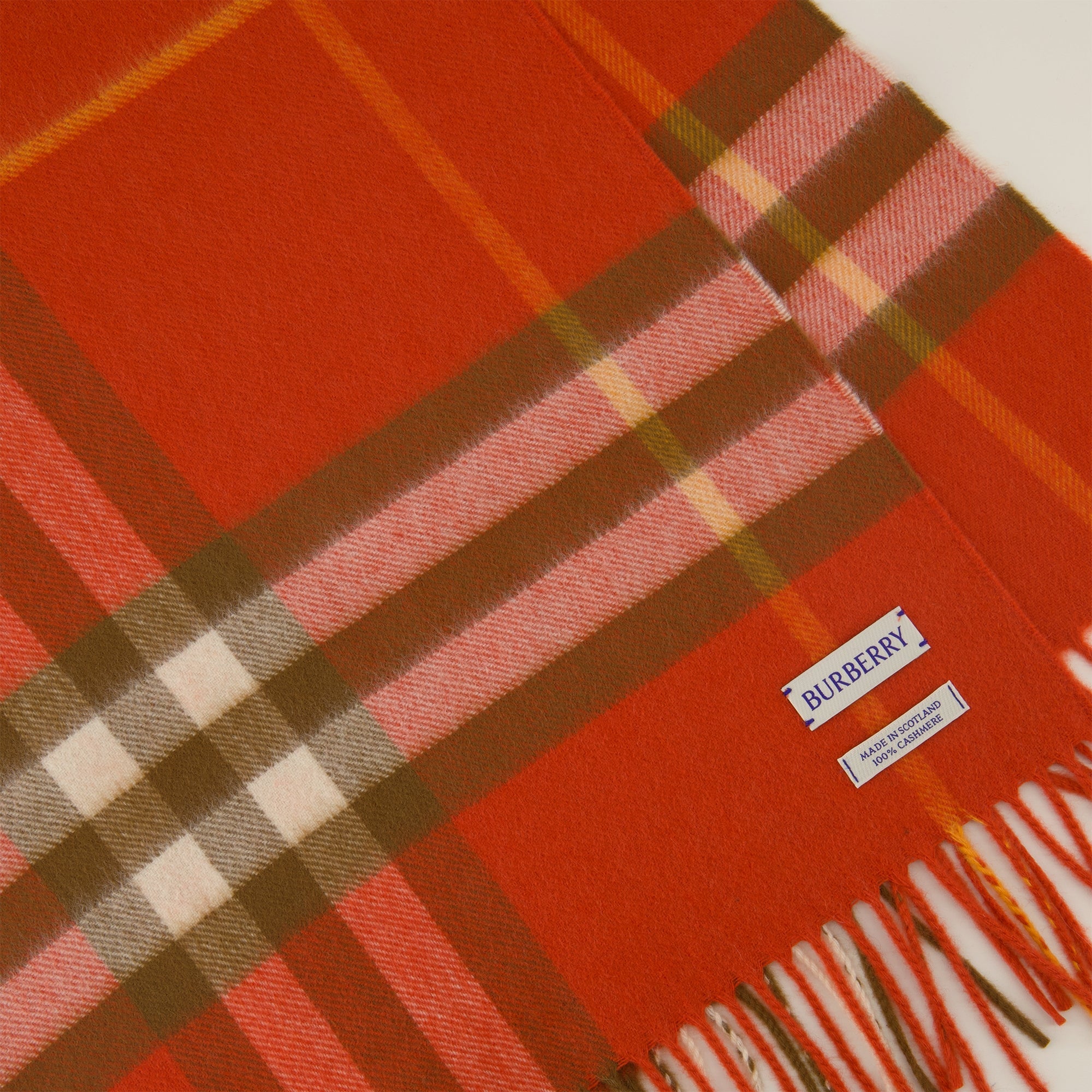 Cashmere Sjekk Oransje Skjerf