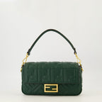 Image of Dark Green Baguette Bag by Fendi for Women - Season Autumn-Winter 2025 - Front View