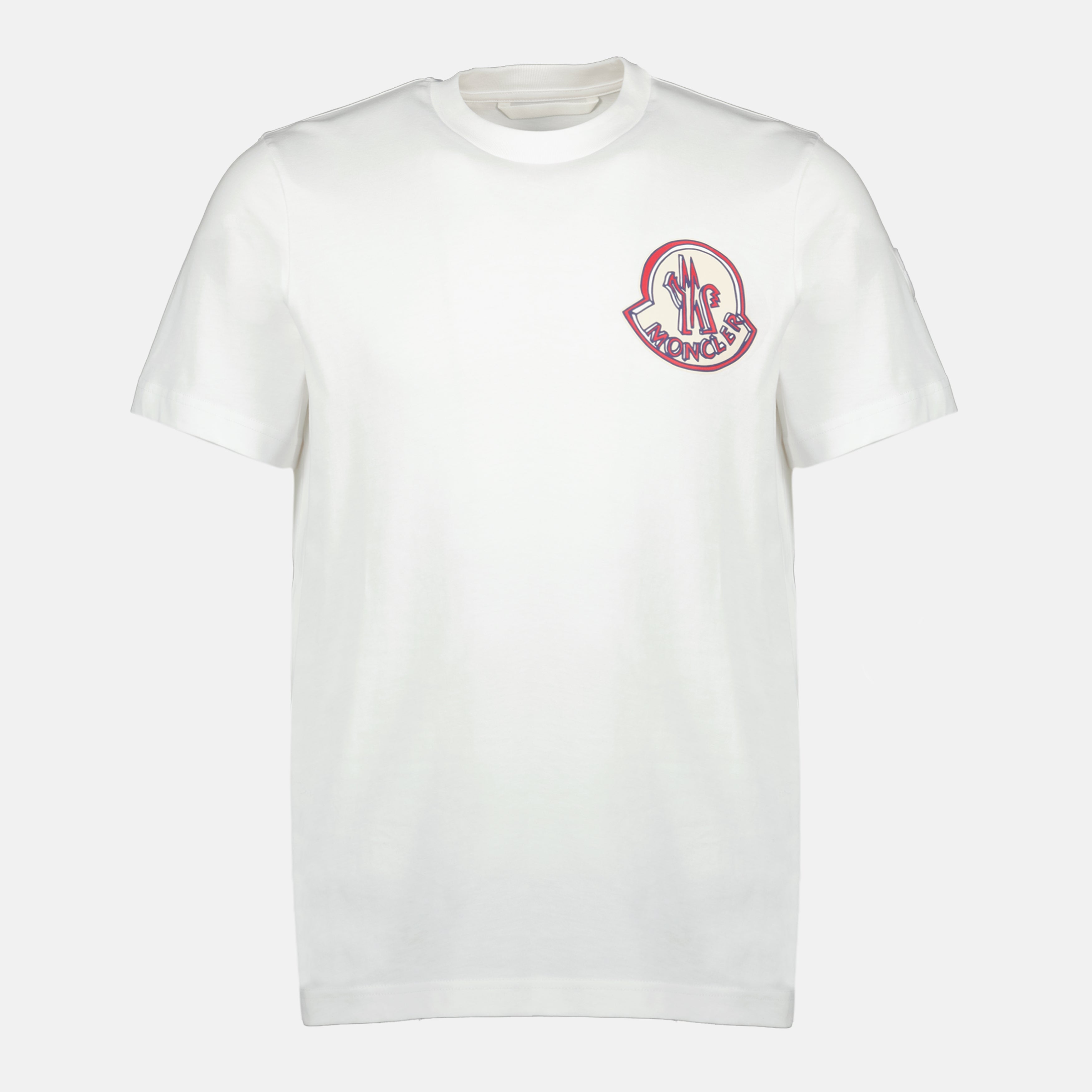 Image du T-shirt logo blanc de Moncler pour homme - Saison Printemps-Été 2026 - Vue de face