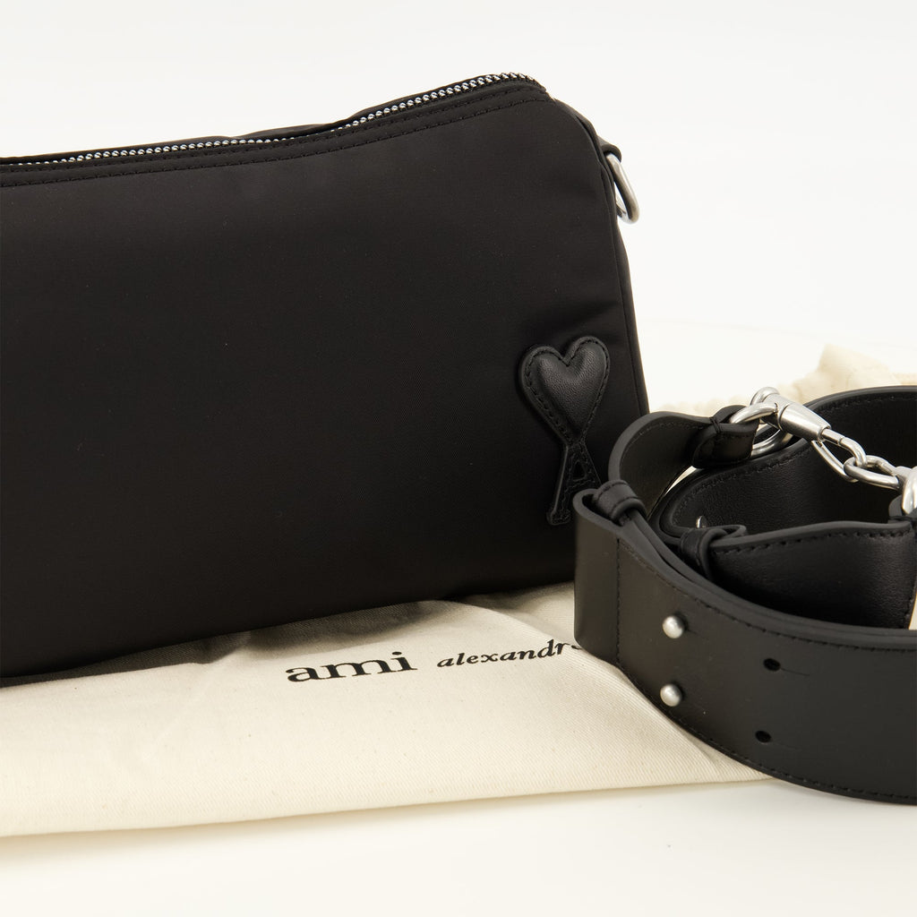 Mala de ombro Marcel em nylon preto