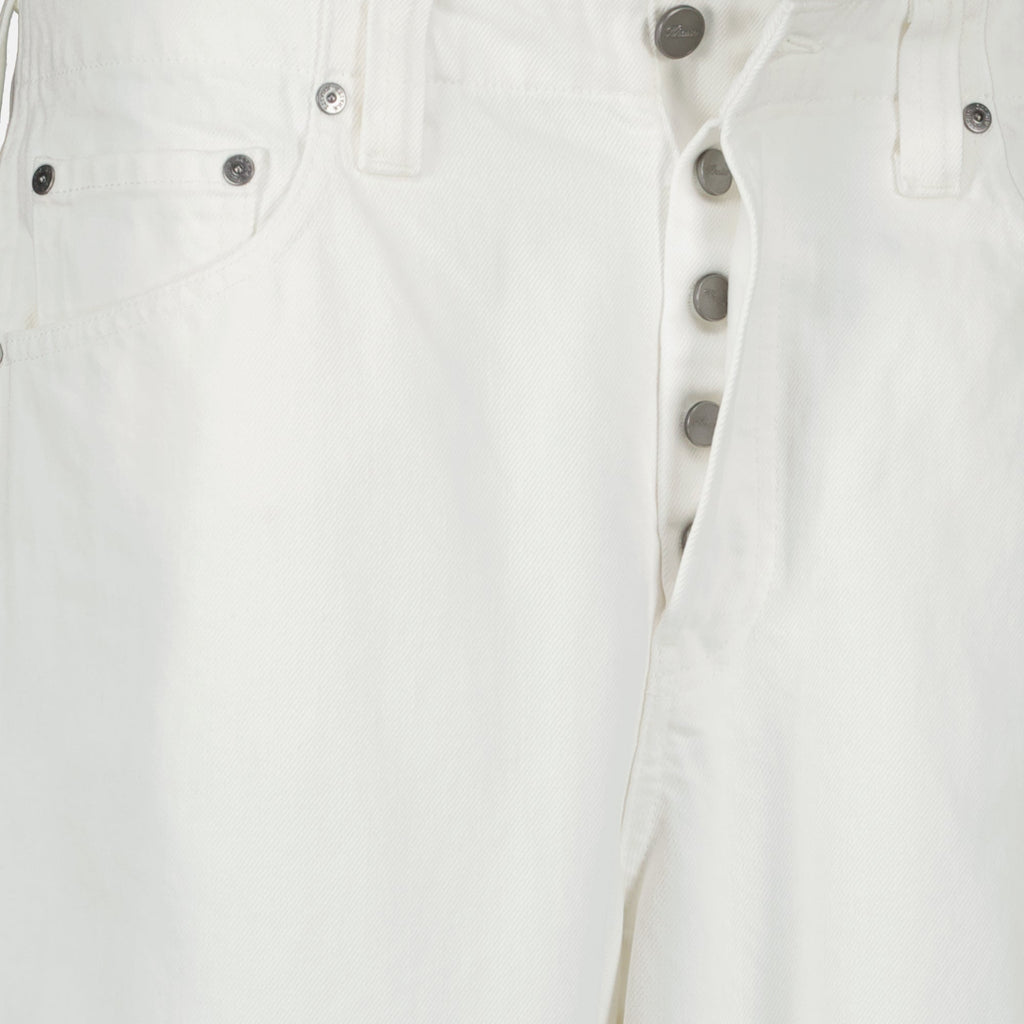Khaite Sowen jeans, white wide-leg jeans, chic denim, five-pocket design, comfortable stylish jeans