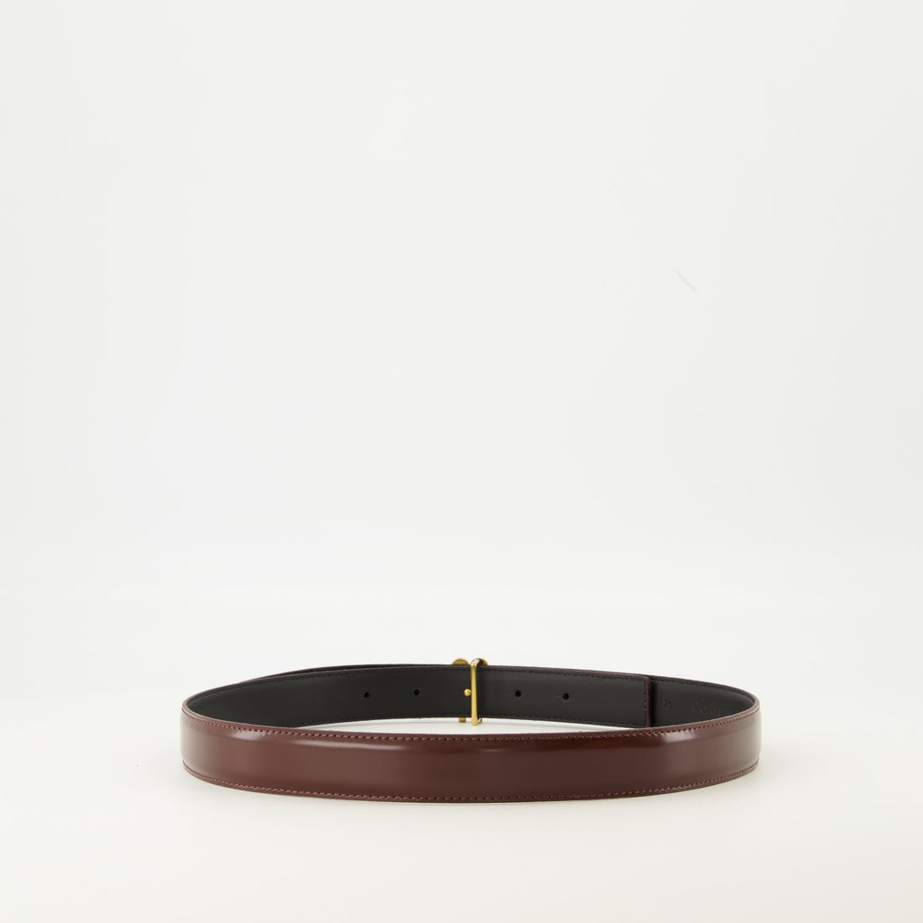 Ami de coeur Bordeaux Belt, AMI Paris belt, leather belt, fashion accessories, adjustable belt
