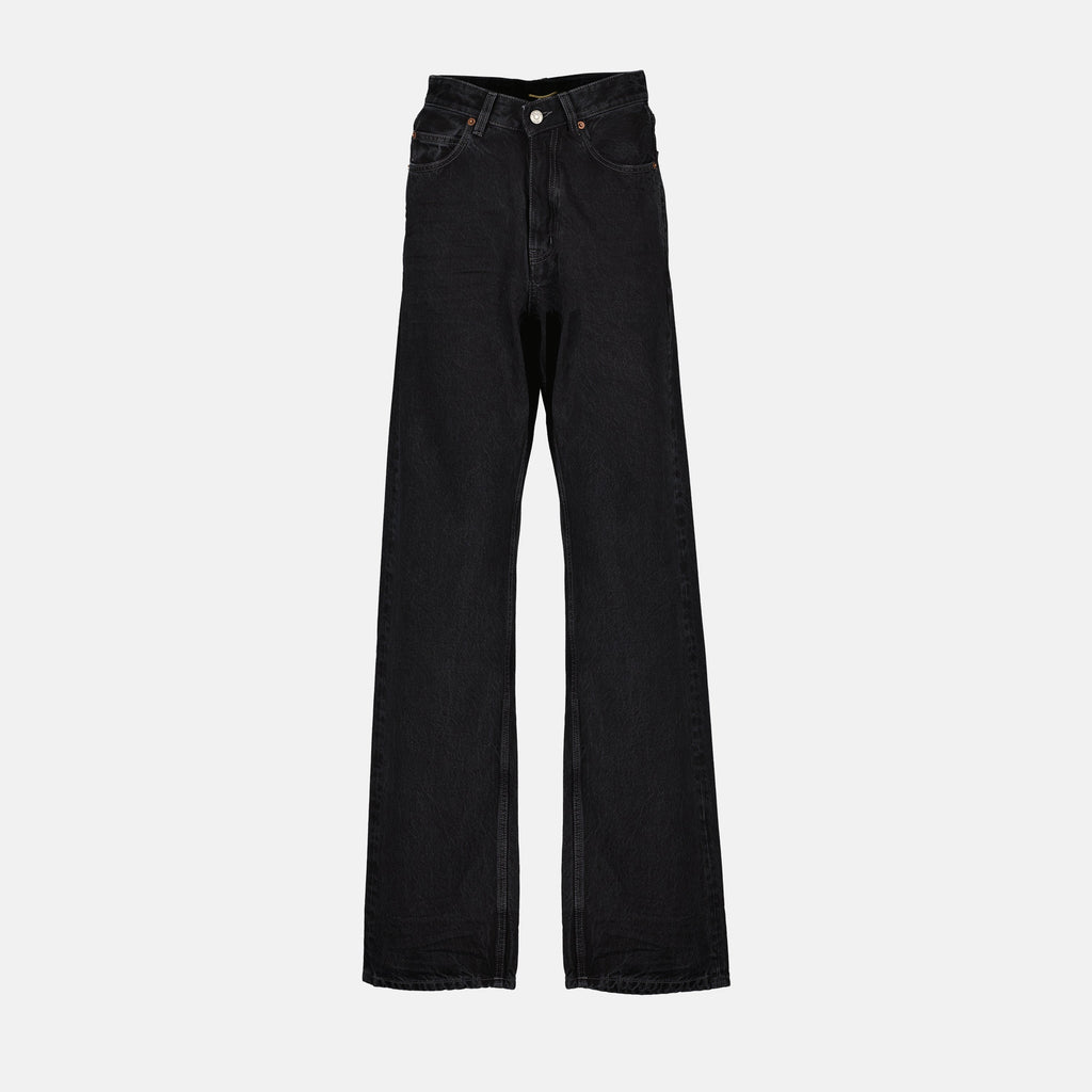 Saint Laurent jeans, baggy denim, V-Waist jeans, black denim jeans, luxury denim
