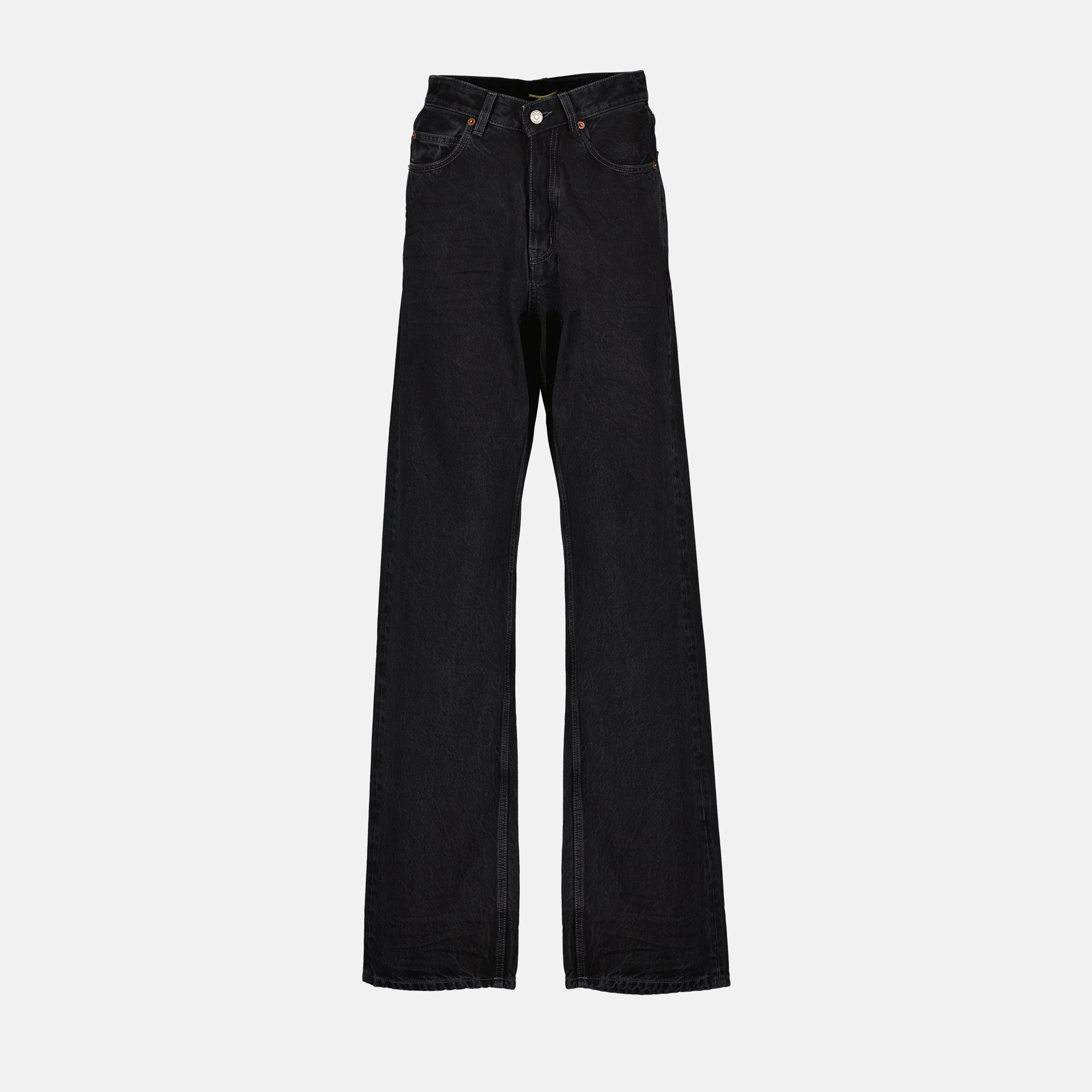 Saint Laurent jeans, baggy denim, V-Waist jeans, black denim jeans, luxury denim