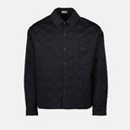 Cannage overshirt, Dior, quilted design, men's fashion, black overshirt