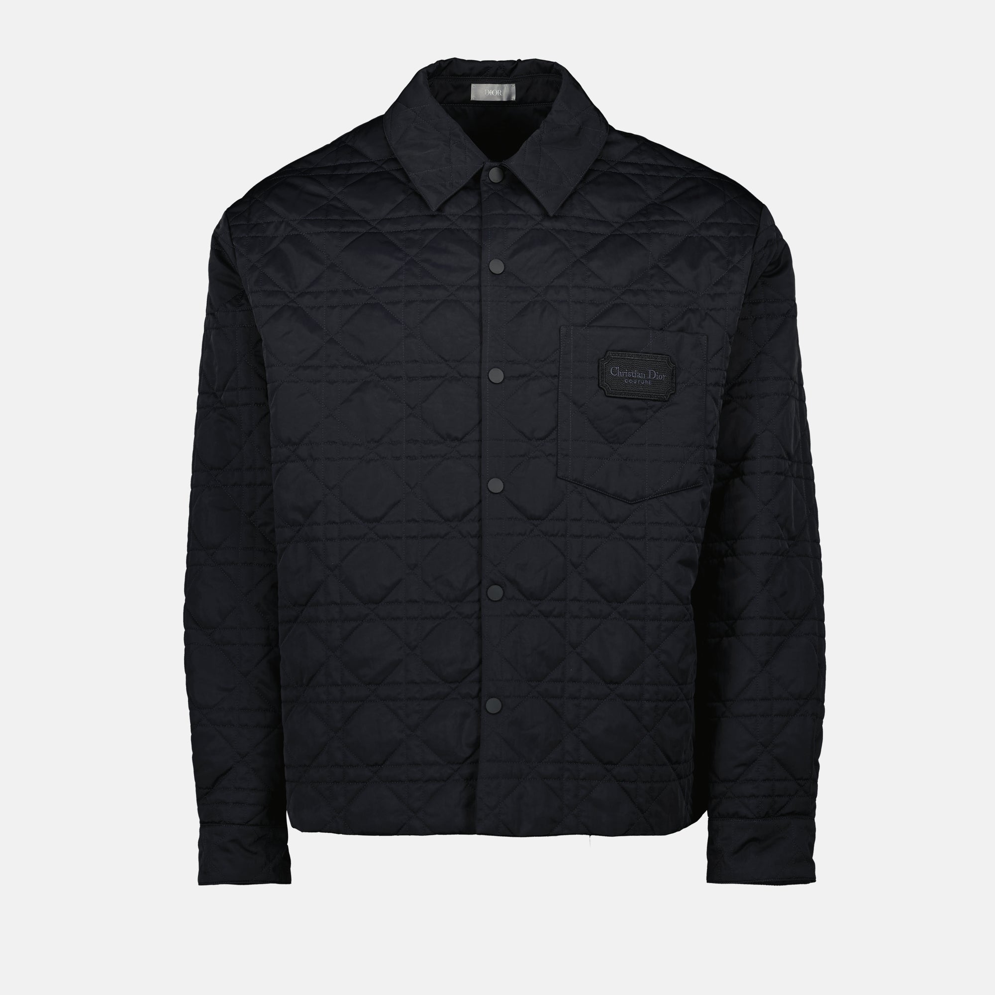 Cannage overshirt, Dior, quilted design, men's fashion, black overshirt