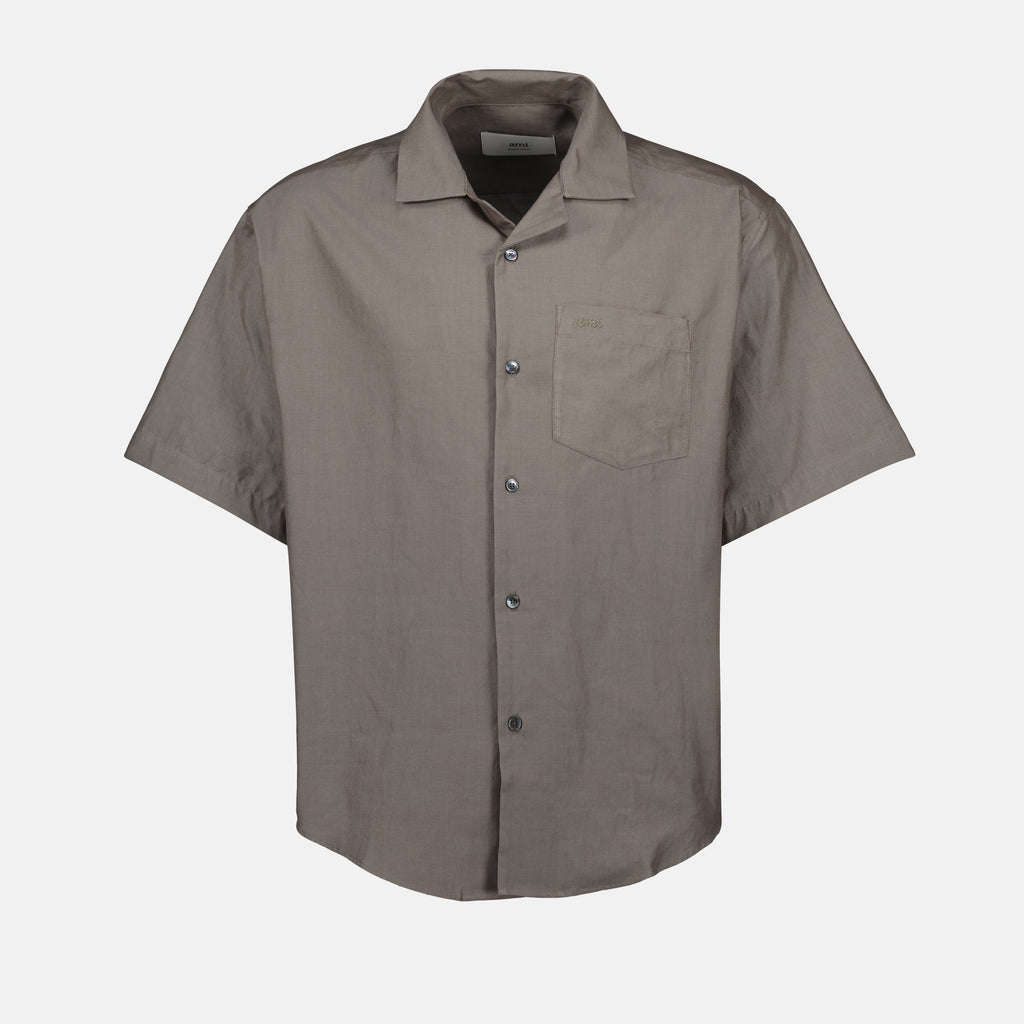 grey shirt, AMI Paris, cotton shirt, summer collection, casual wear