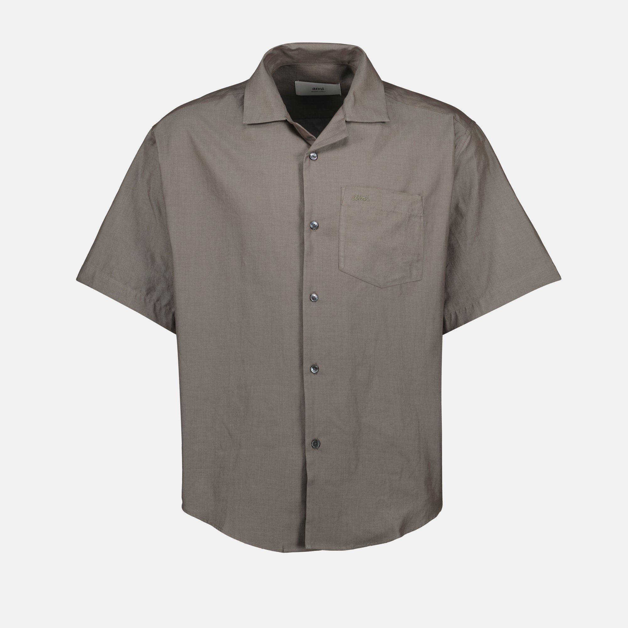 grey shirt, AMI Paris, cotton shirt, summer collection, casual wear