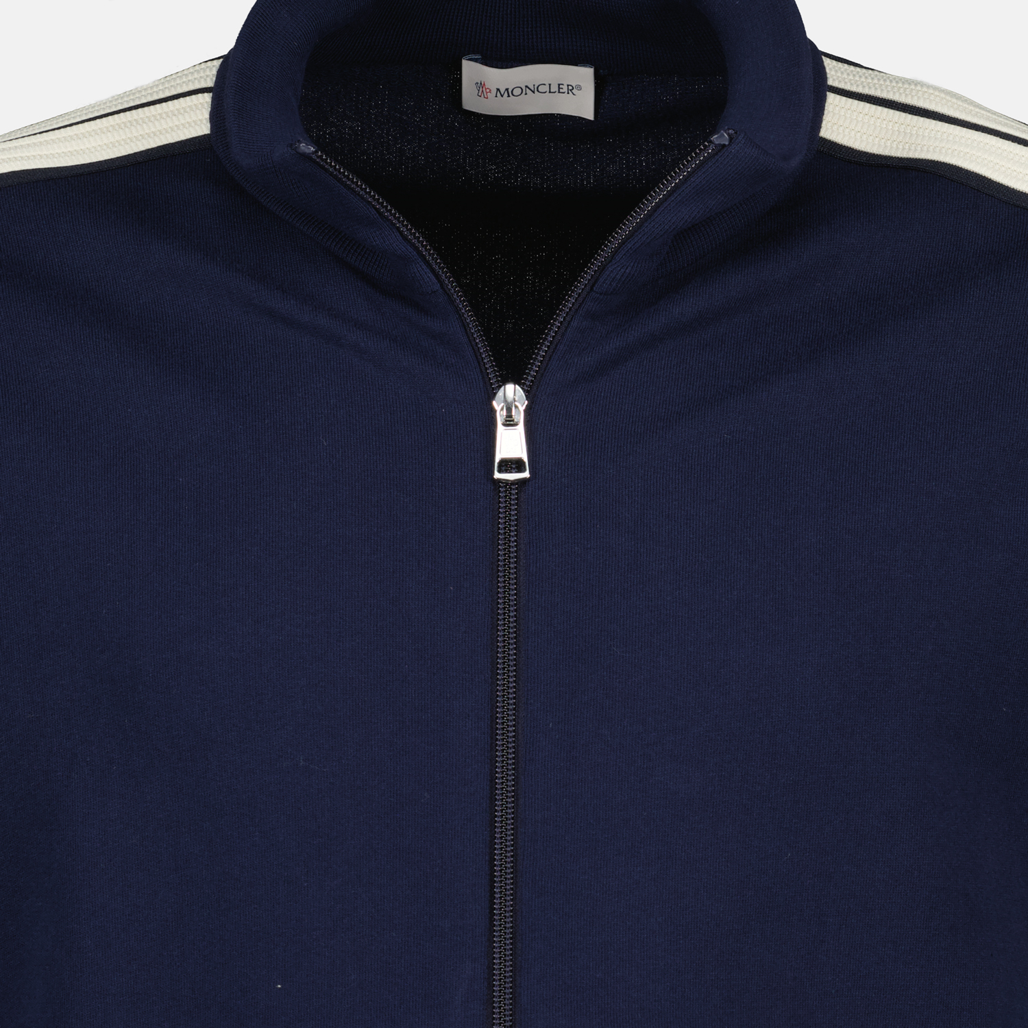 Image of Zipped Navy Jacket by Moncler for Men - Season Spring-Summer 2025 - Detail View 5