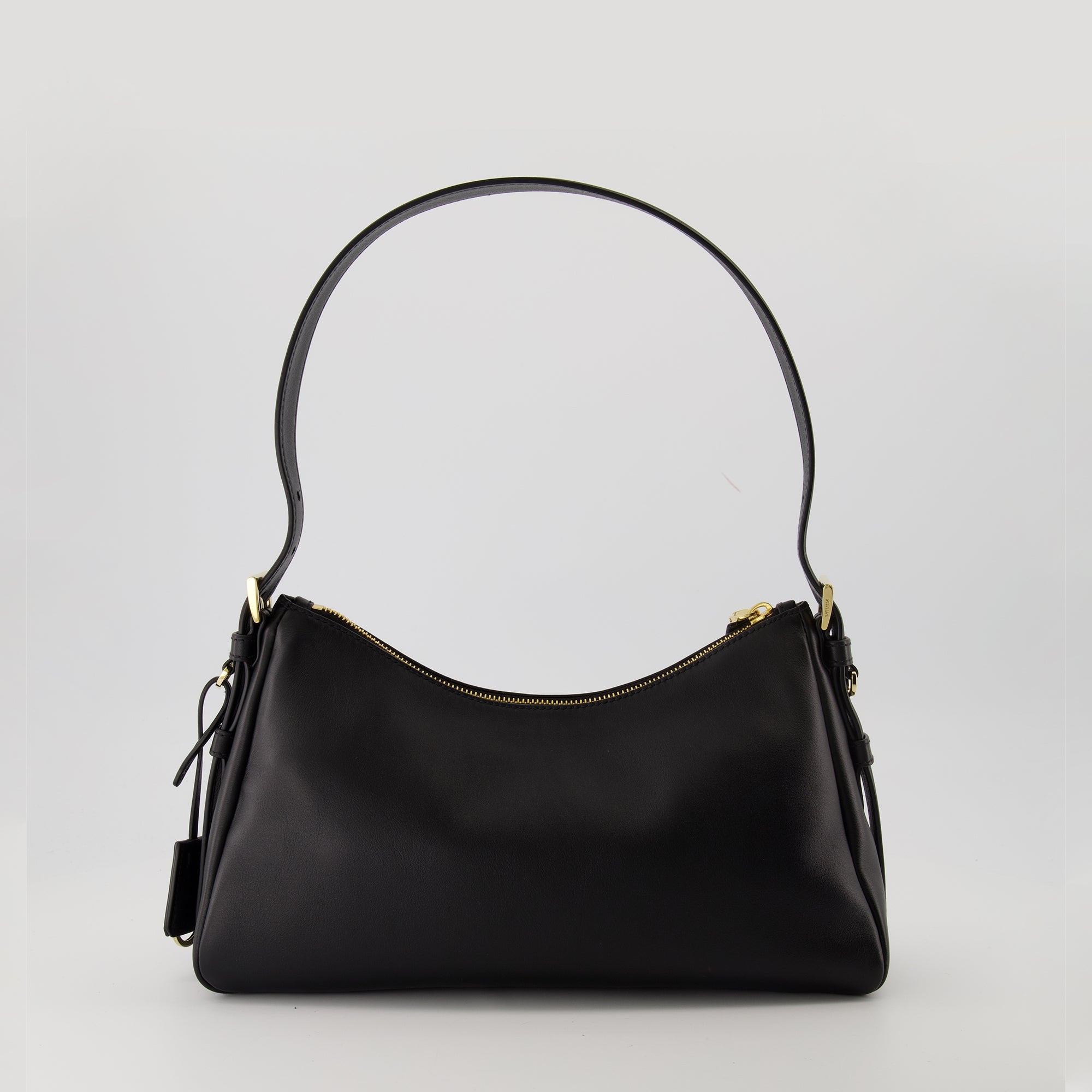 Prada handbag, black leather handbag, calfskin purse, elegant handbag, autumn winter 2025 handbag