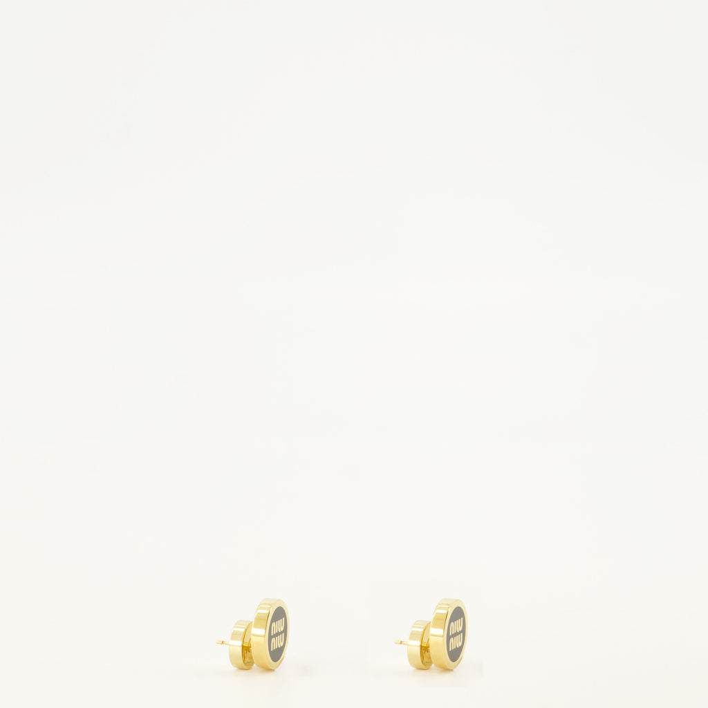 Enamel Black Metal Earrings