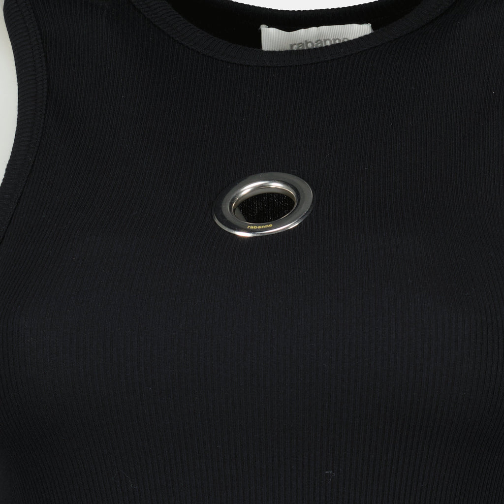 Schwarzes Baumwoll-Tanktop