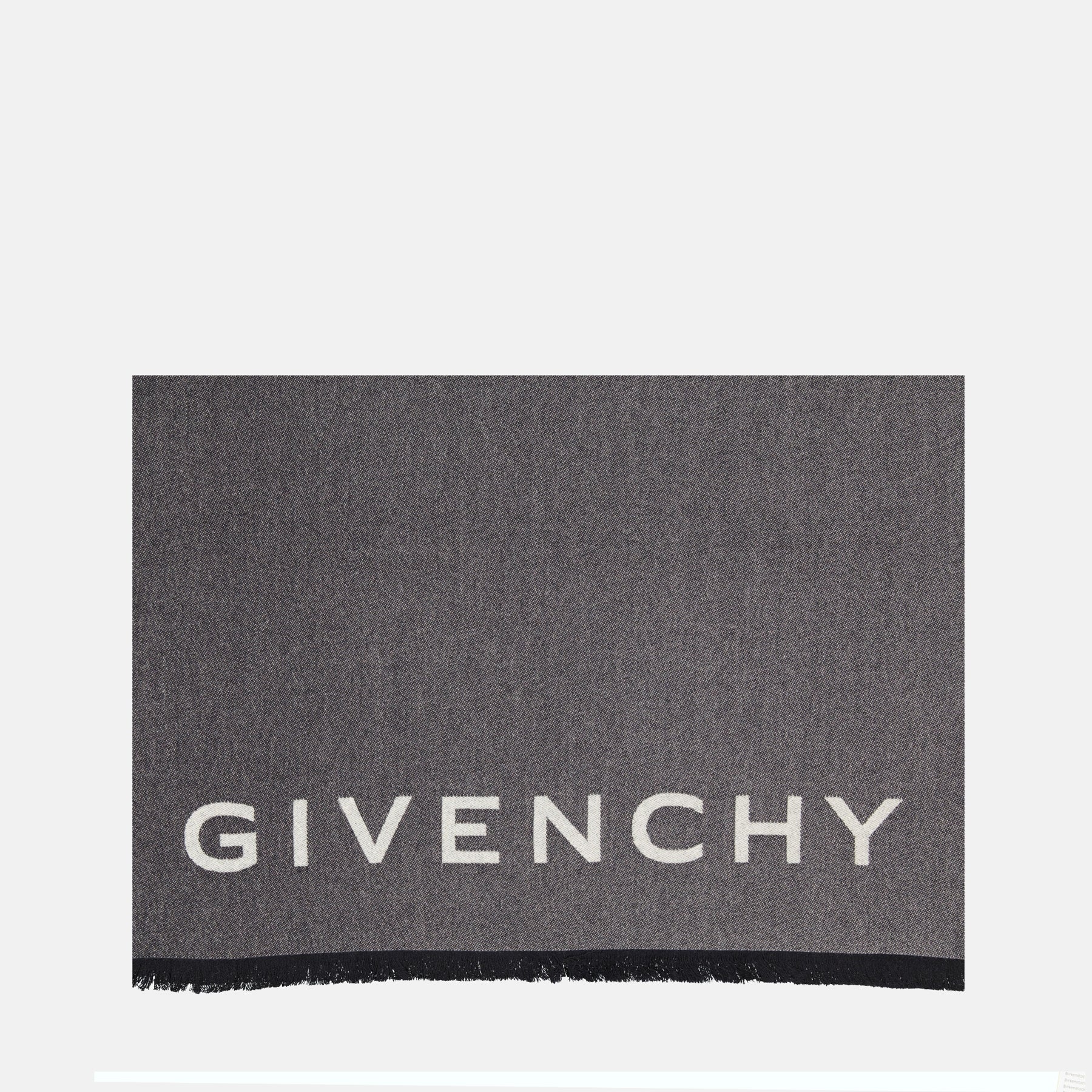 Gray Wool Scarf, Givenchy Scarf, Luxury Fashion, Unisex Scarf, 4G Design