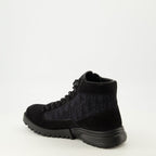 Image of Oblique Black Ankle Boots by Dior for Men - Season Autumn-Winter 2025 - Back Right Three-Quarter View