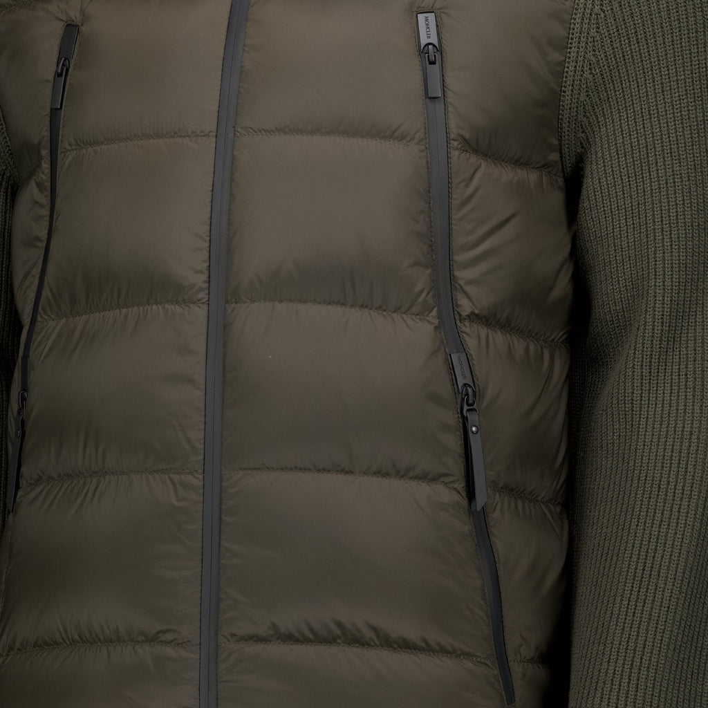 Schwarze Strickjacke aus Wolle und Nylon mit Reißverschluss