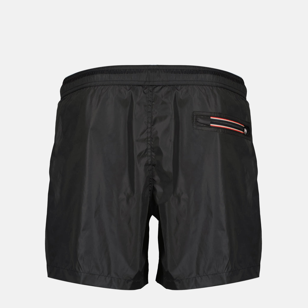 Image of Black Logo Swim Shorts by Moncler for Men - Season Spring-Summer 2026 - Back View