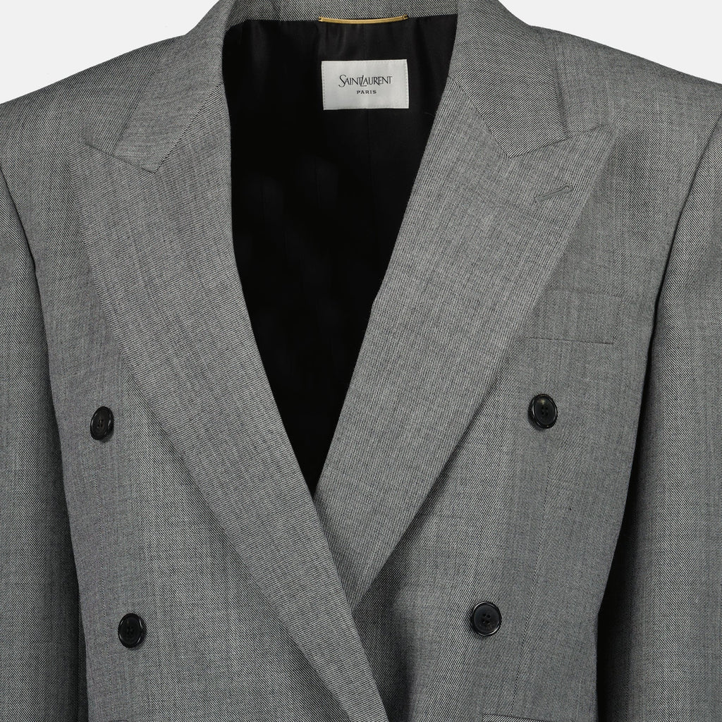 Gray Blazer, Wool Blazer, Saint Laurent, Spring-Summer 2025, Designer Fashion
