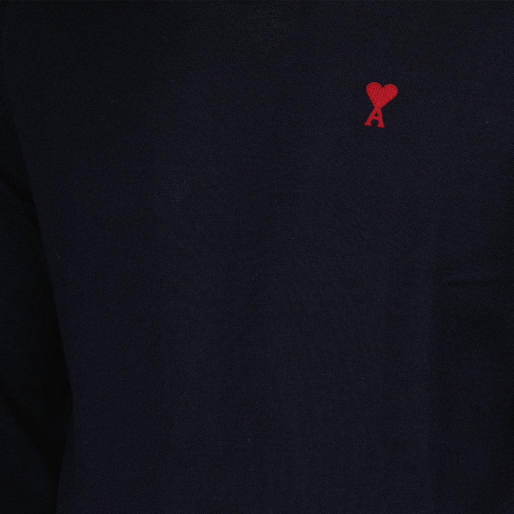 AMI Paris, navy sweater, crewneck sweater, Autumn-Winter 2024, wool sweater