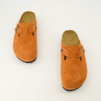 Mules de Suede Naranja Boston