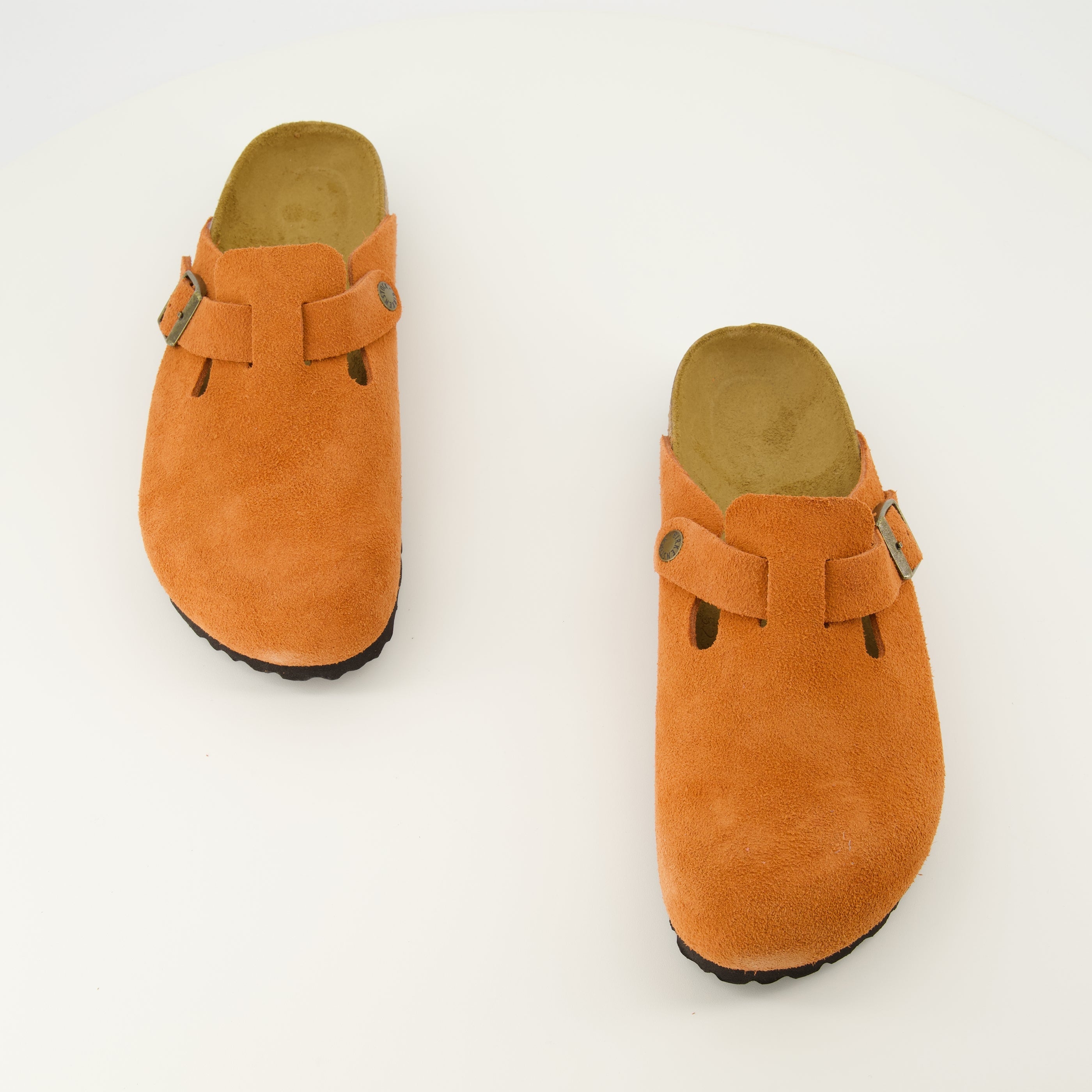 Boston Orange Suede Mules