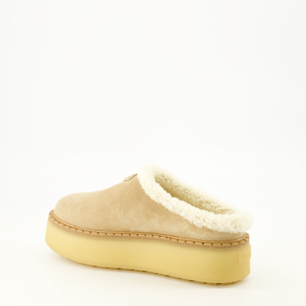 Mules de Ante Beige