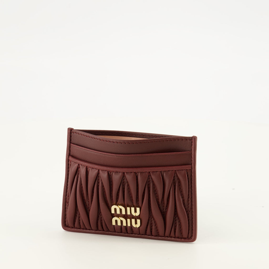 Bordeaux Quilted Leather Card Holder