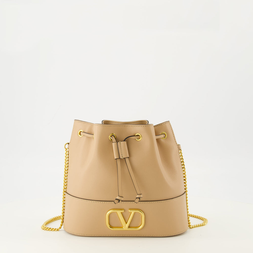 미니 버킷 백 베이지