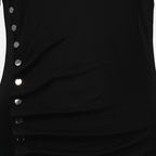 black draped dress, viscose dress, asymmetrical dress, Rabanne dress, elegant women's dress