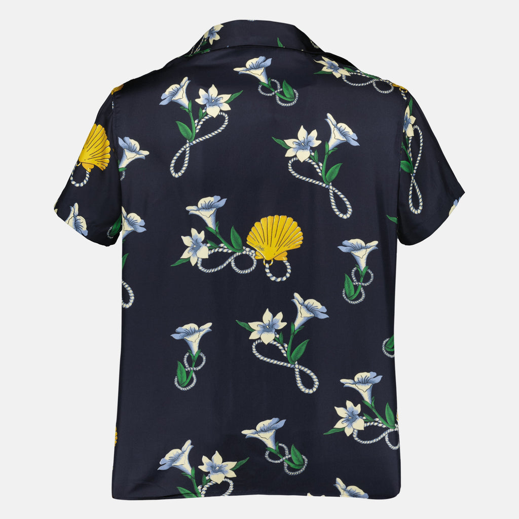 Camisa de Seda Shell Azul Marino - Drôle de Monsieur