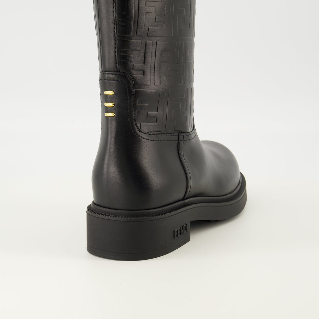 Fendi Filo boots, black leather boots, autumn-winter footwear, slip-on boots, premium quality shoes