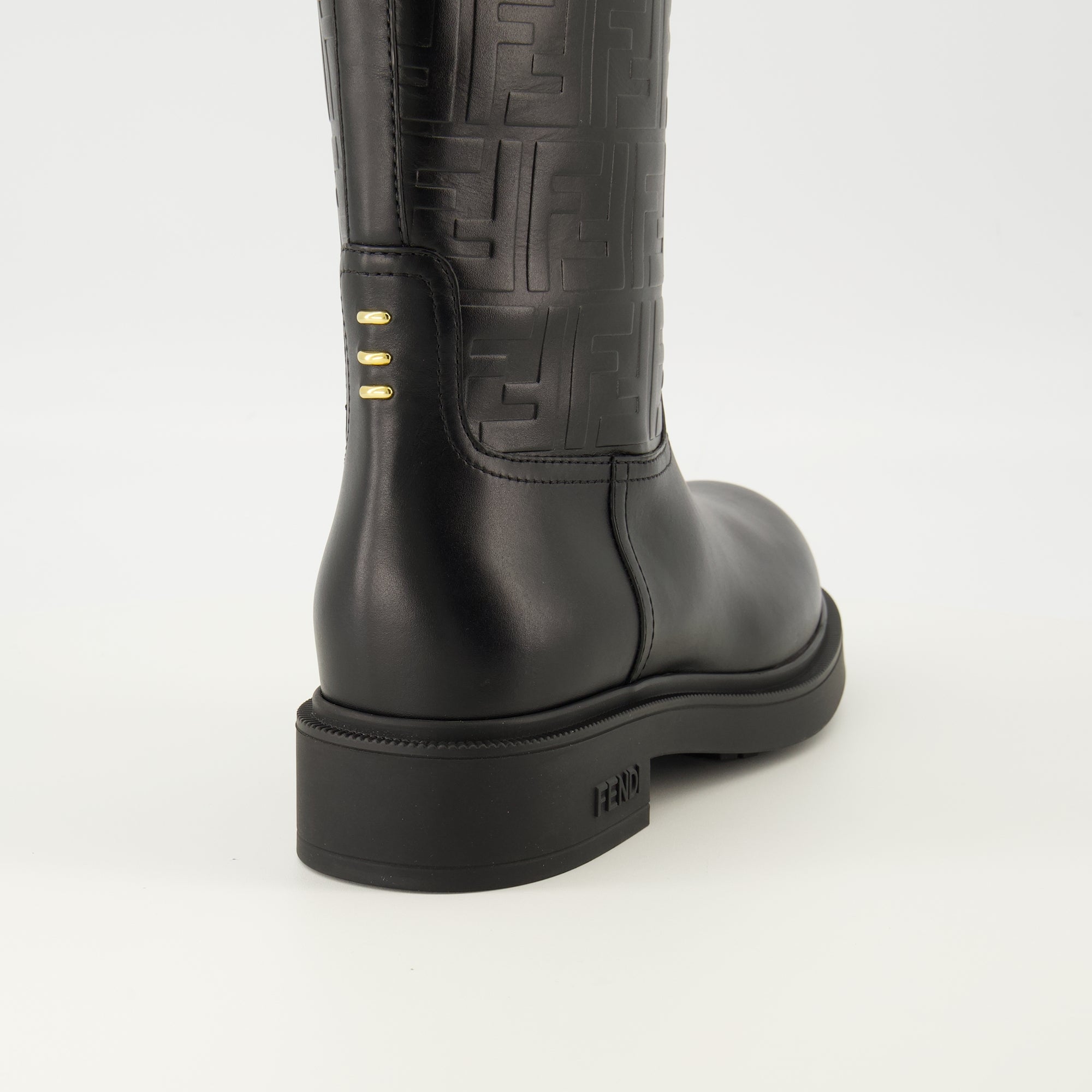 Fendi Filo boots, black leather boots, autumn-winter footwear, slip-on boots, premium quality shoes