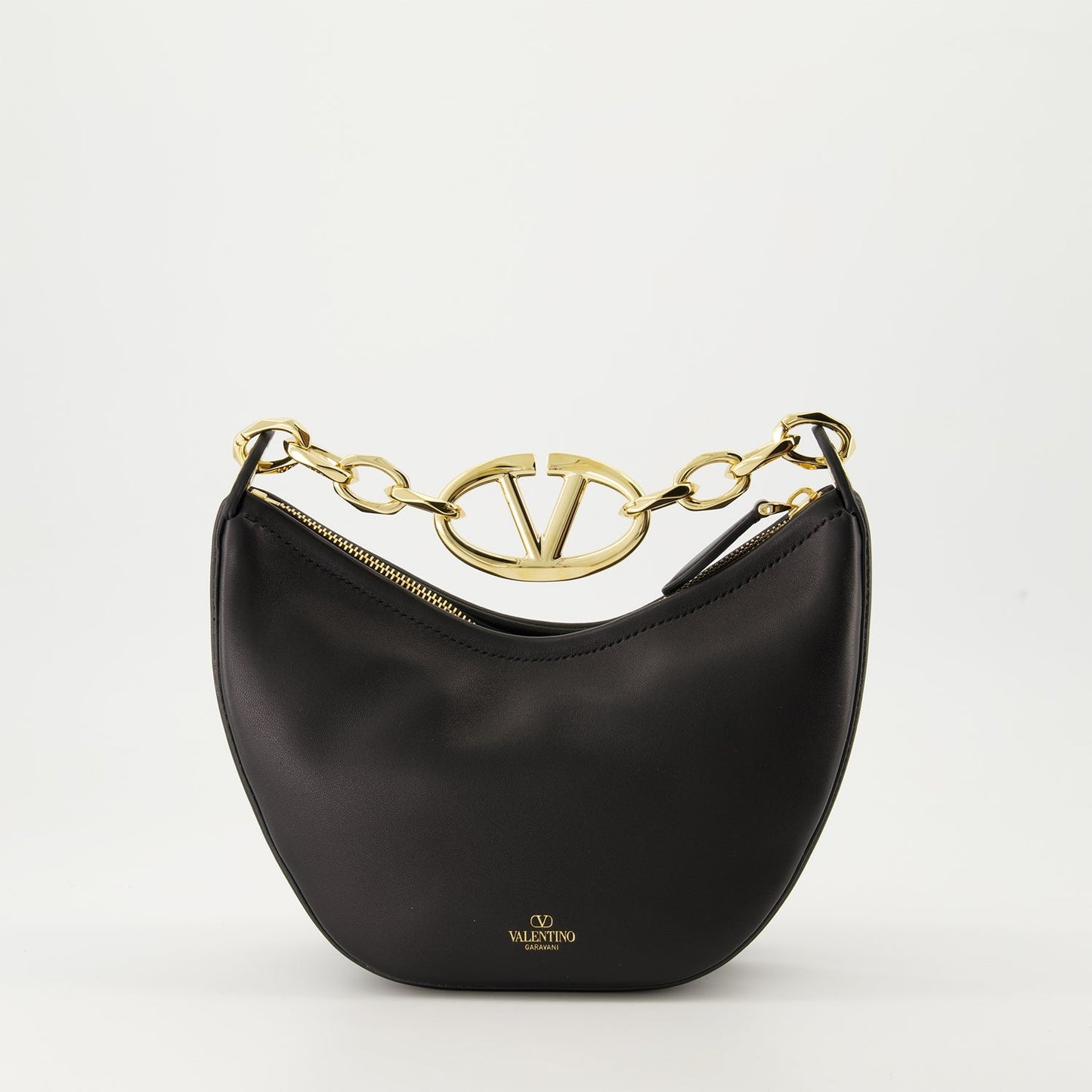 VLogo Moon Bag, Black Leather Bag, Luxury Hobo Bag, Valentino Garavani Bag, Designer Women's Bag