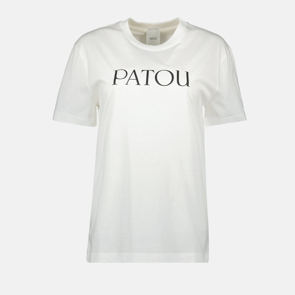 Patou T-shirt, organic cotton, white T-shirt, printed logo, Autumn-Winter 2025