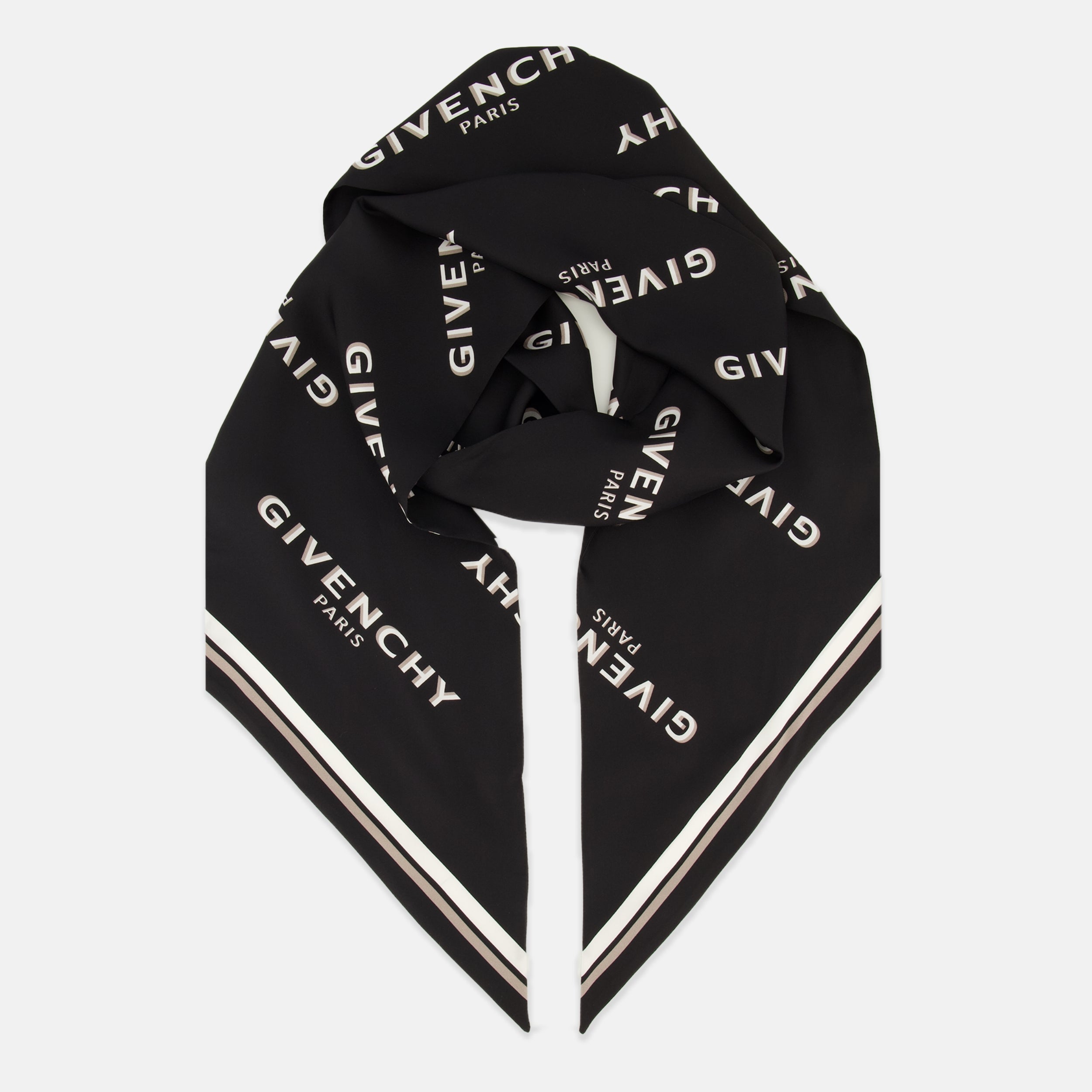 Maxi Bandeau en Soie Shadow Noir