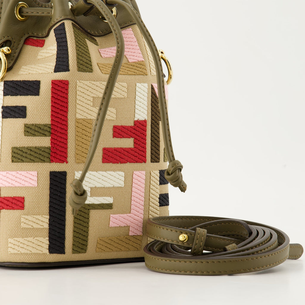 FF canvas bag, embroidered leather bag, Mon Trésor, luxury handbag, multicolor bag