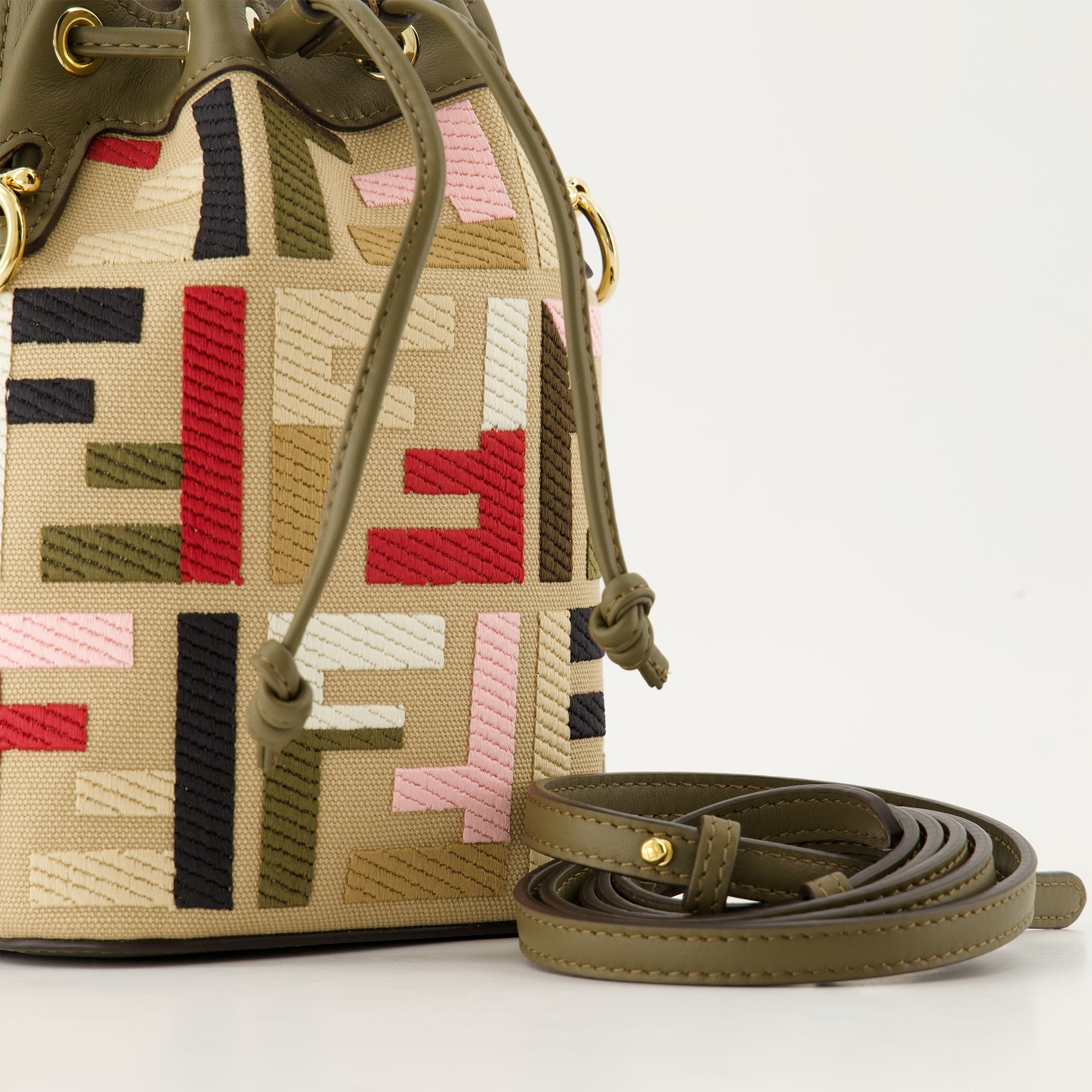 FF canvas bag, embroidered leather bag, Mon Trésor, luxury handbag, multicolor bag