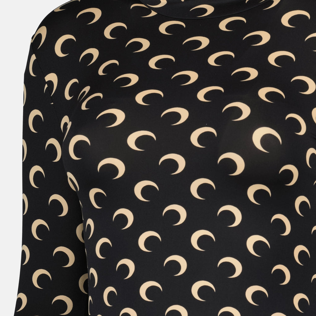 Marine Serre, Moon Print Top, Jersey Top, Autumn Winter Collection, Polyamide Fashion