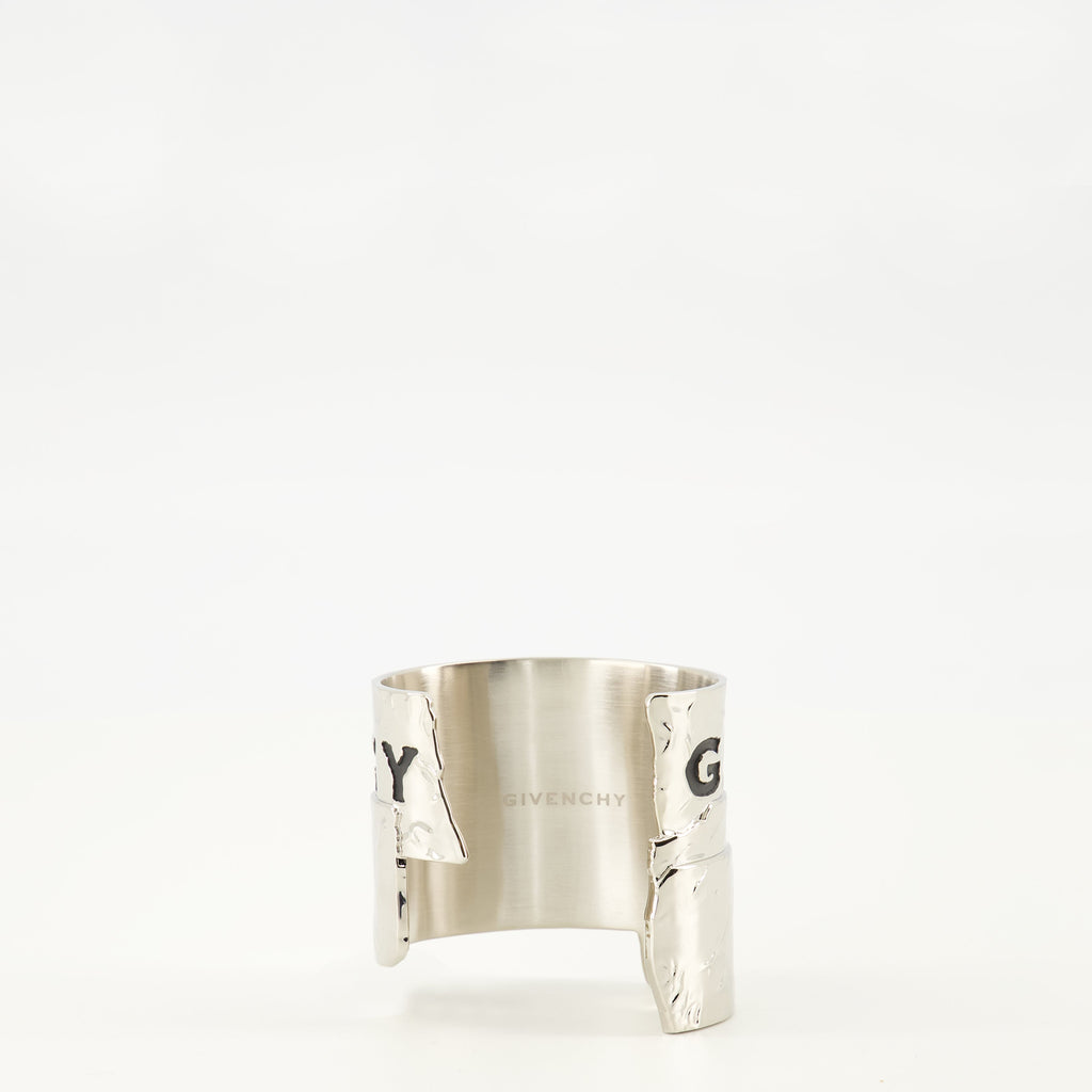 Givenchy bracelet, silver cuff bracelet, luxury jewelry, elegant accessories, brass bracelet