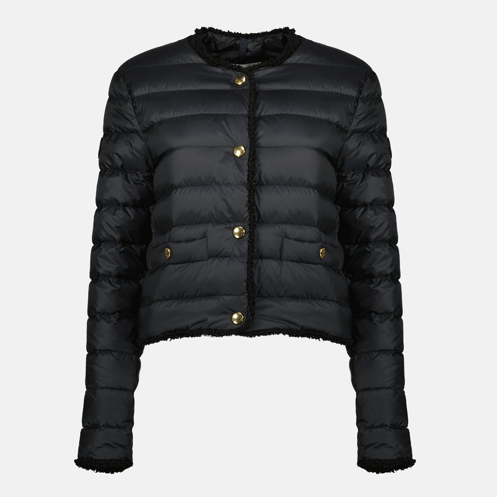 Image d'une doudoune courte à fleurs de Moncler pour femmes - Saison Printemps-Été 2026 - Vue de face