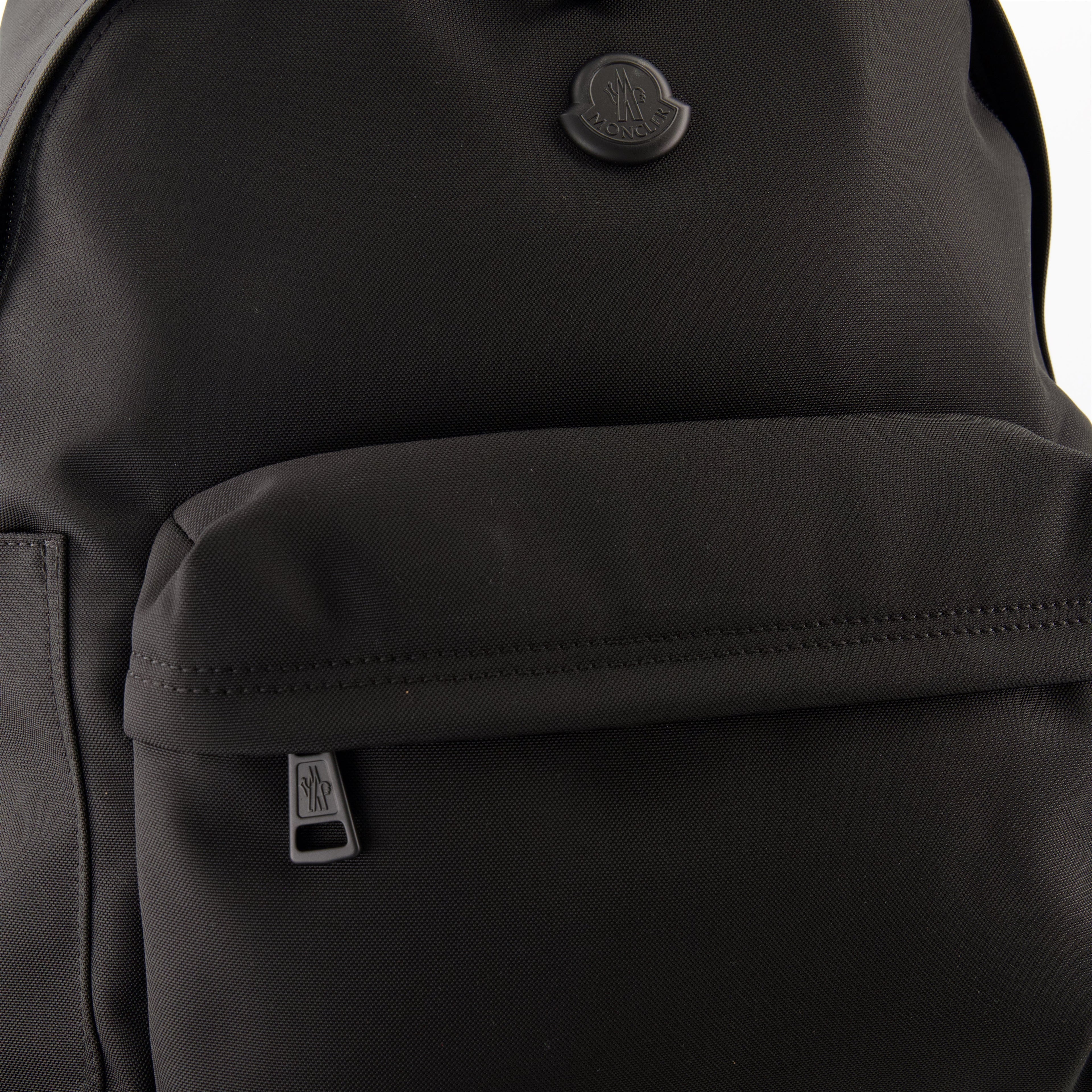 Moncler backpack, New Pierrick, waterproof nylon bag, black backpack, designer accessories