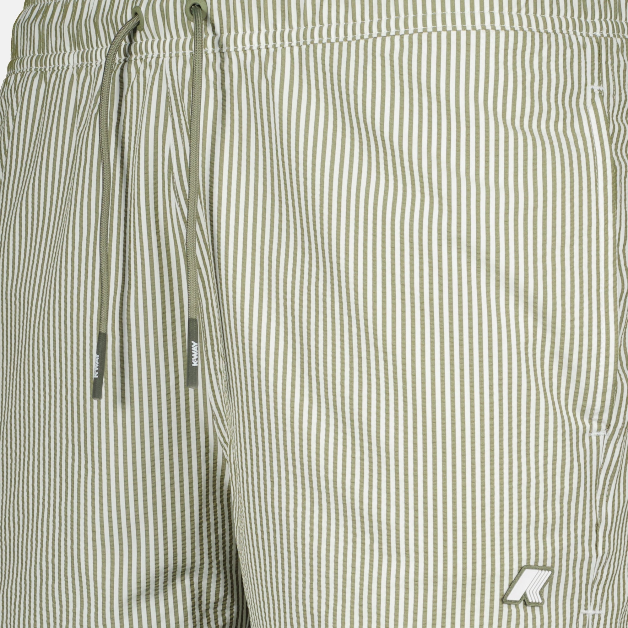 striped swimwear, K-Way swimwear, summer collection, men's swim shorts, beachwear