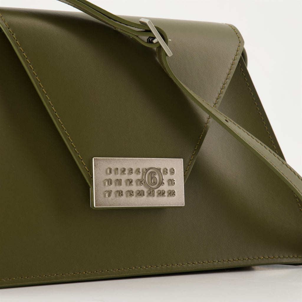 MM6, Khaki Leather Bag, Shoulder Bag, Luxury Accessories, Autumn-Winter 2024