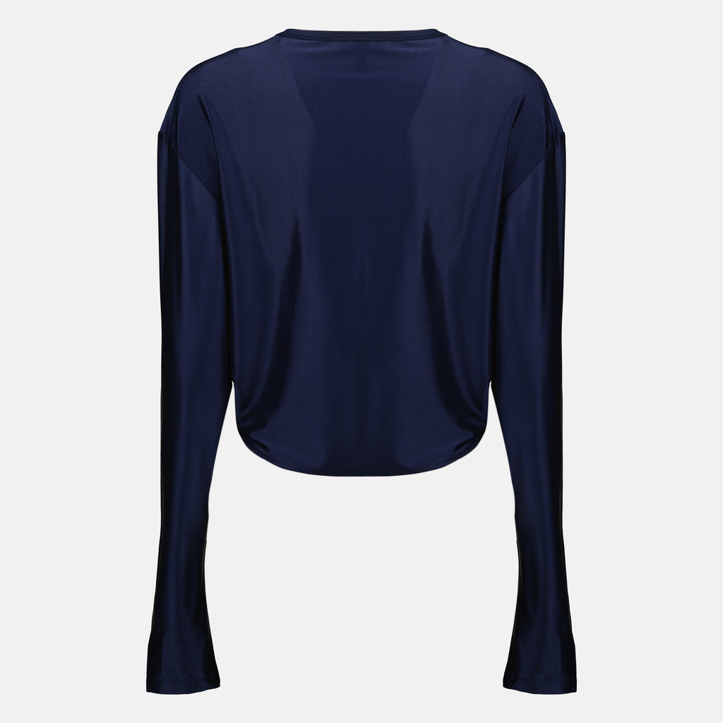 Crop Top Piercing aus Marine-Jersey