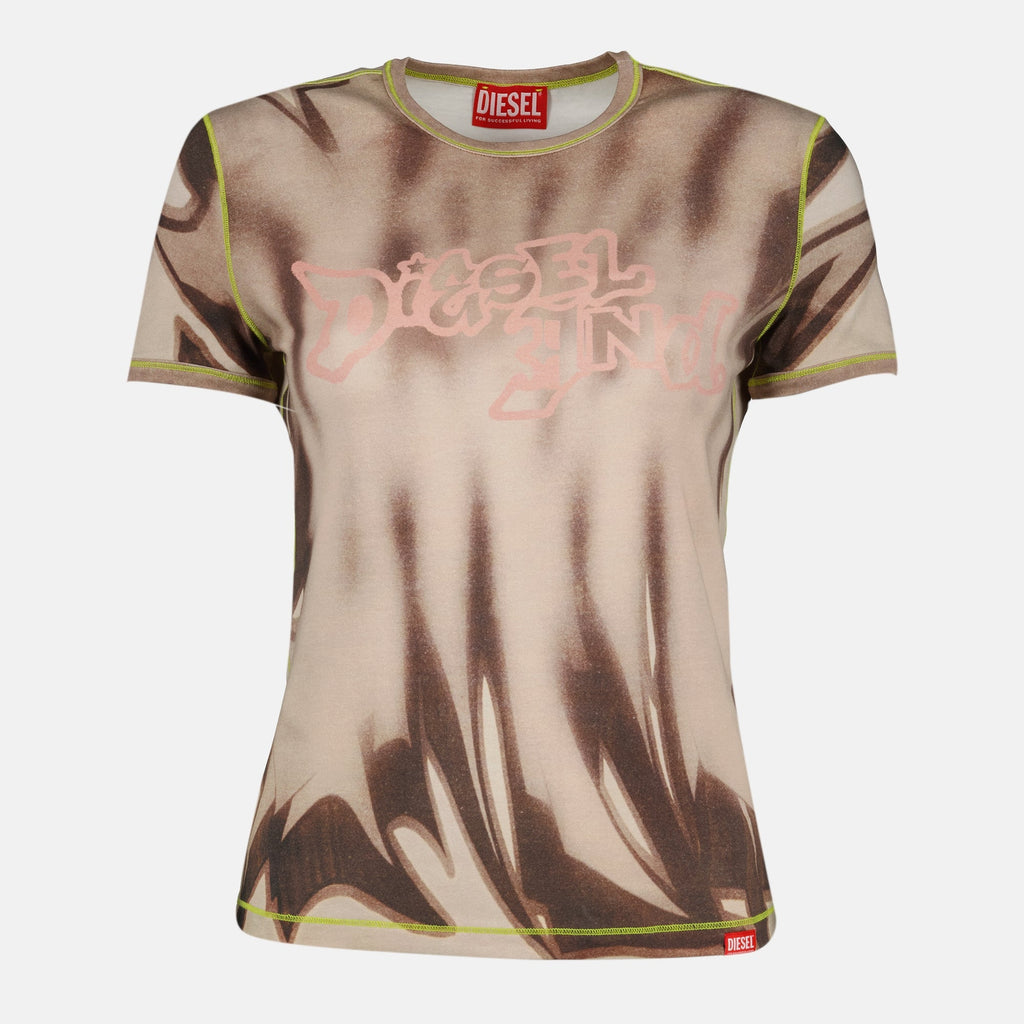 Diesel t-shirt, printed t-shirt, autumn-winter fashion, cotton t-shirt, slim fit t-shirt