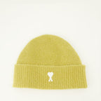 Yellow Knit Hat, AMI Paris, Autumn-Winter Accessories, Knit Beanie, Warm Winter Hat