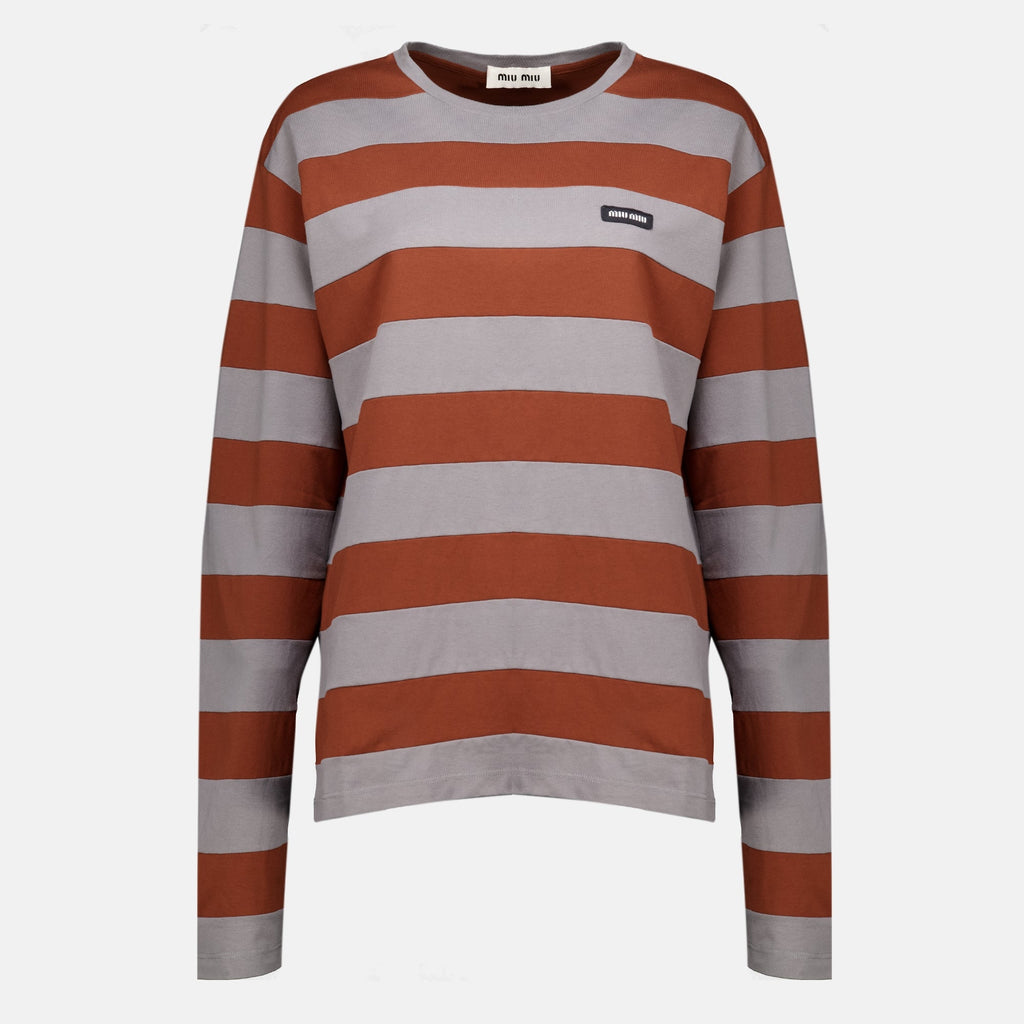 Gestreiftes Jersey-T-Shirt