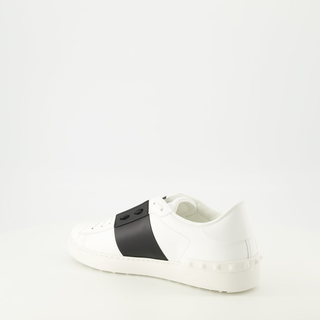 Valentino sneakers, black band sneakers, calf leather shoes, fashion sneakers, men's footwear
