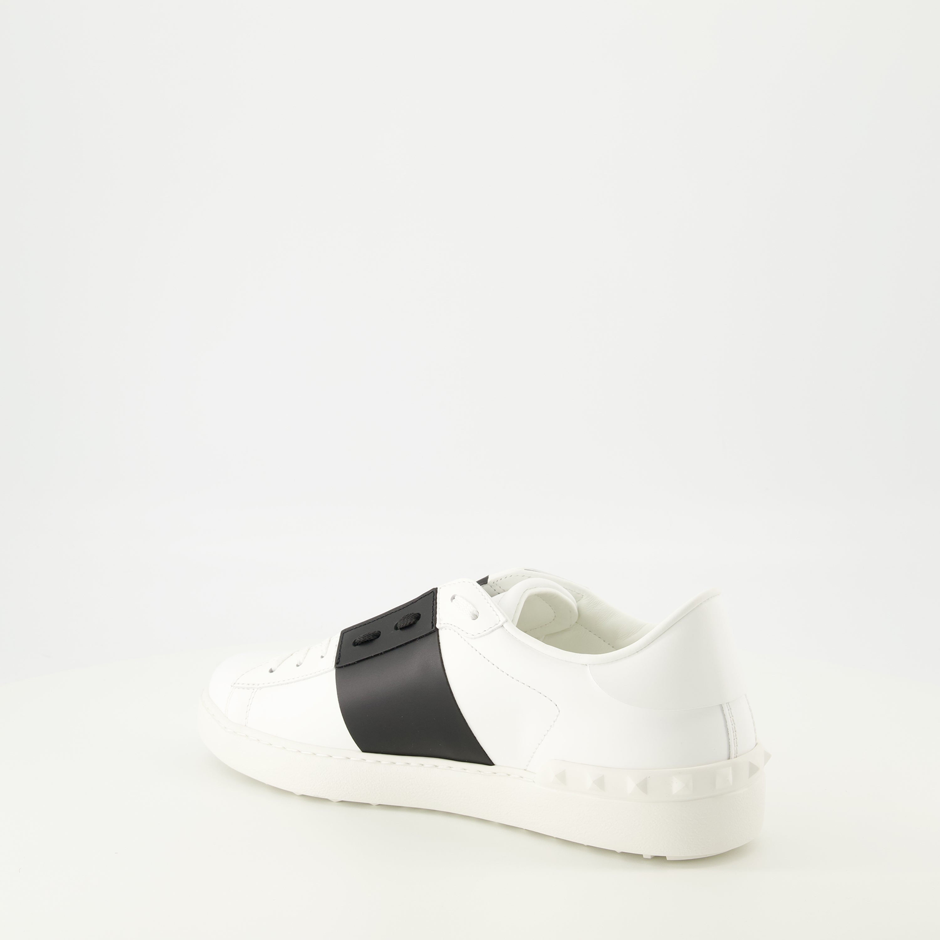 Valentino sneakers, black band sneakers, calf leather shoes, fashion sneakers, men's footwear